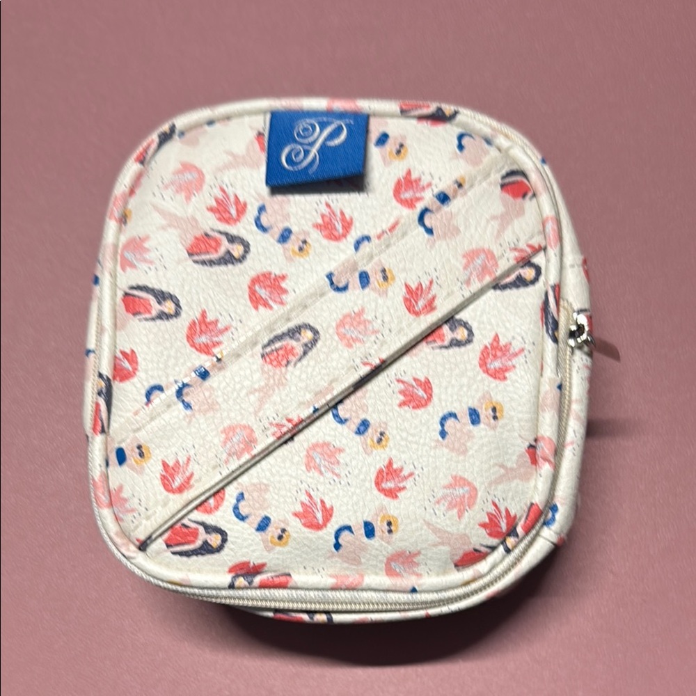 Plunder Floral Jewelry Pouch - Pink and Blue